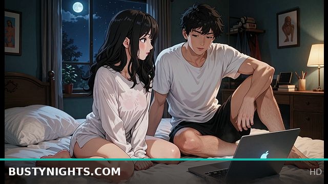 18-Year-Old Anime Teen with Big Tits Gets Fucked by Stepbrother While Watching Movie in Her Room